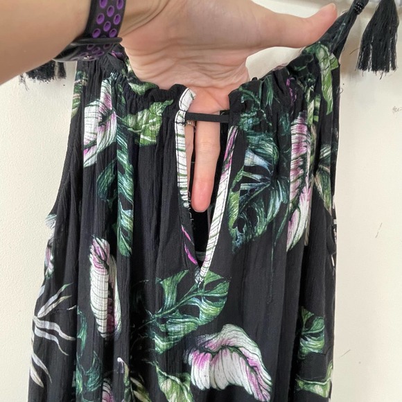City Chic Black Green Samui Tassel Maxi Dress NWT Size Small - Picture 5 of 7